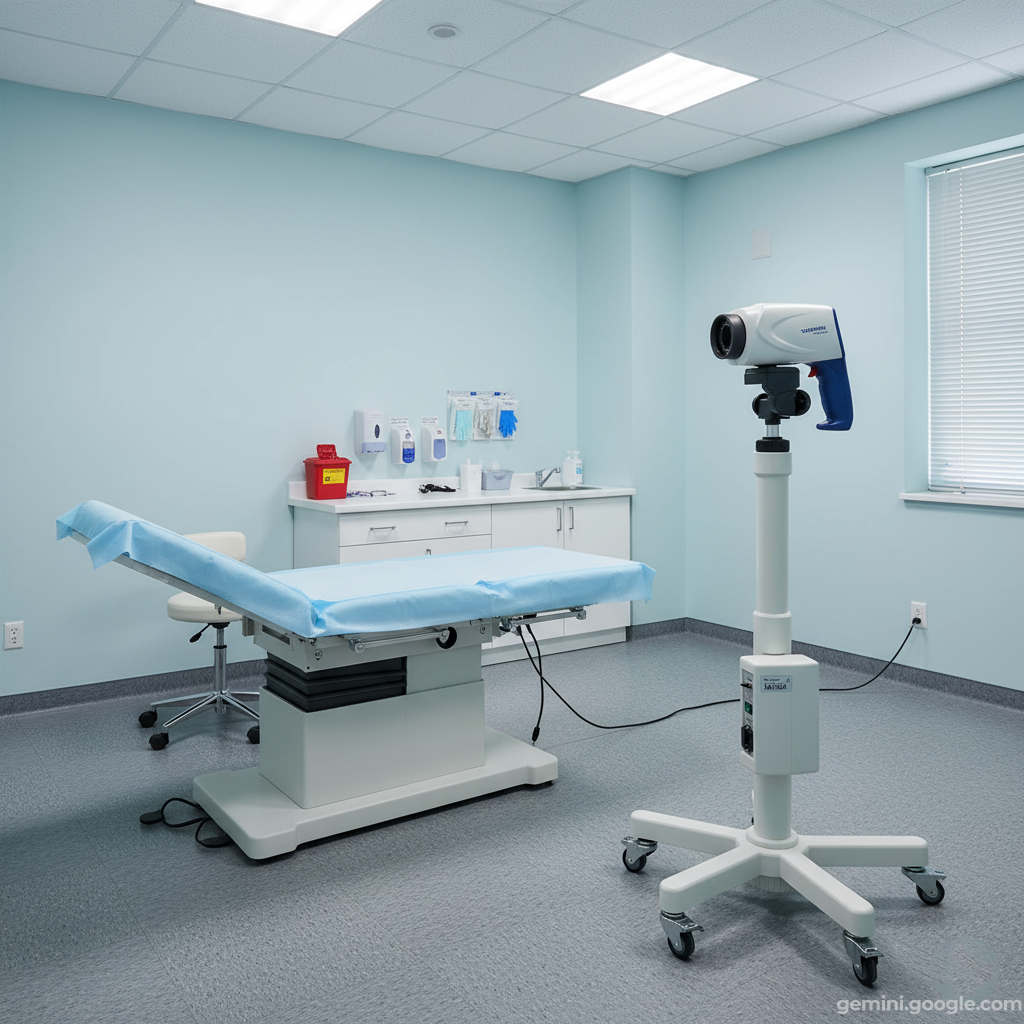 Кольпоскоп медицинский Sensitec с принадлежностями (VC-100, прямая стойка, LED), Apexmed 