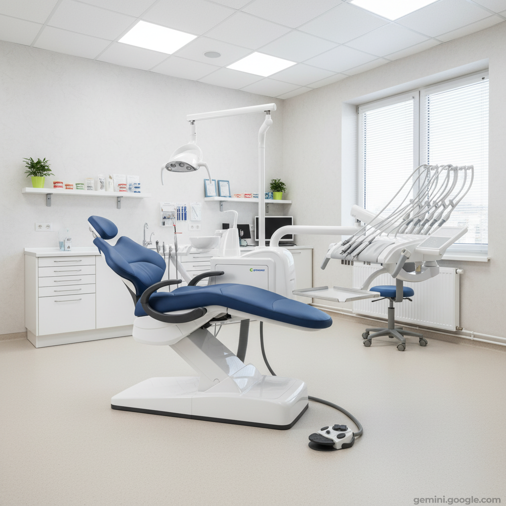 GreenMED S300 COLORFUL – Стоматологическая установка с мягкой обивкой и с верхней подачей