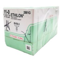 Шовный материал ЭТИЛОН 11/0. 13 см. черный Кол. 3.8 мм. 3/8 Ethicon