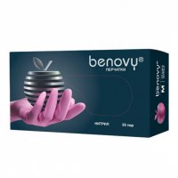 ! Перчатки нитриловые медицинские BENOVY Nitrile MultiColor, розовые, размер L, 50 пар в упаковке