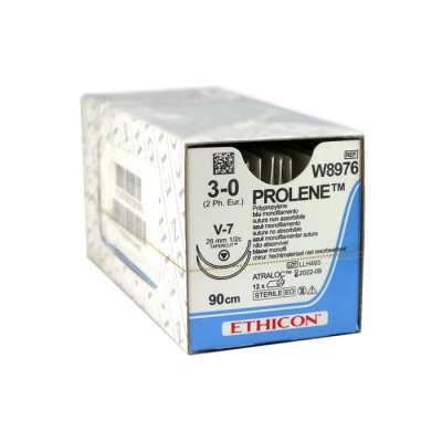 Шовный материал ПРОЛЕН 3/0, 90 см, Кол.-реж. 26 мм х 2, 1/2 Ethicon, 12 шт. в коробке Шовный материал ПРОЛЕН 3/0, 90 см, Кол.-реж. 26 мм х 2, 1/2 Ethicon, 12 шт. в коробке