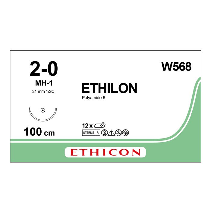 Шовный материал ЭТИЛОН 2/0. 100 см. черный Кол. 31 мм. 1/2 Ethicon