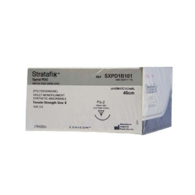 Шовный материал Stratafix Spiral PDO 0, двунаправл.14+14см, фиолет. Кол. 22 мм х 2, 1/2 Ethicon 12 шт в коробке