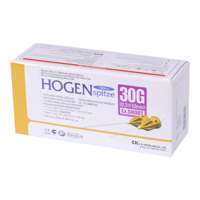 Иглы карпульные 30Gx12mm (0,3 х 12) уп. №100 Ноgen Spitze C-K Dental Ind. Co., LTD