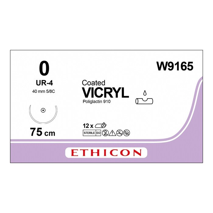 Шовный материал ВИКРИЛ 0. 75 см фиолетовый Кол. 40 мм. 5/8 Ethicon