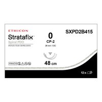 Шовный материал Stratafix Spiral PDO 0, двунаправл.24+24см, фиолет. Обр.-реж. 26 мм х 2, 1/2 Ethicon