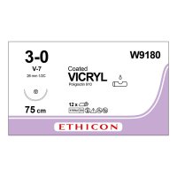 Шовный материал ВИКРИЛ 3/0. 75 cм. фиолетовый Кол.-реж. 26 мм. 1/2 Ethicon