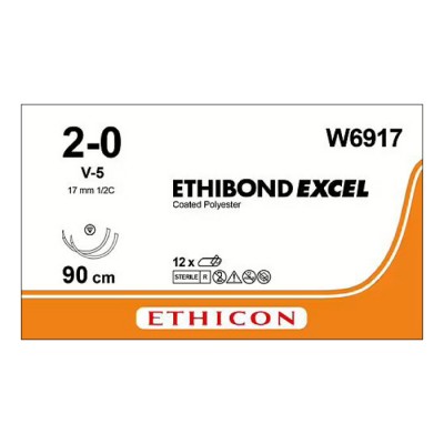 Шовный материал ЭТИБОНД Эксел 2/0. 90 см. белый Кол. 17 мм х 2. 1/2 Ethicon Шовный материал ЭТИБОНД Эксел 2/0. 90 см. белый Кол. 17 мм х 2. 1/2 Ethicon