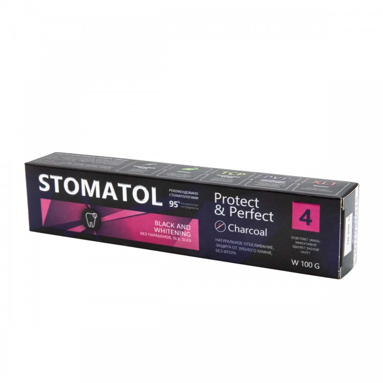 STOMATOL Зубная паста 4 Charcoal 100гр
