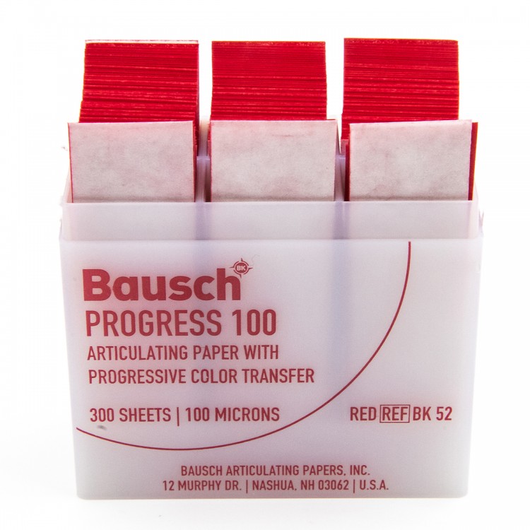 BK 52 бумага артикуляционная Bausch 300 листов красная 100 мкм