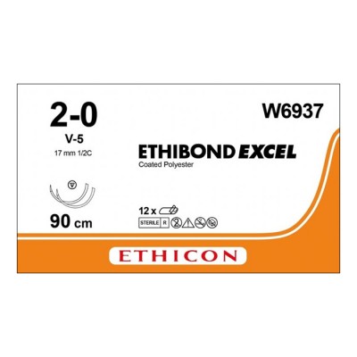 Шовный материал ЭТИБОНД Эксел 2/0. 90 см. зеленый Кол.-реж. 17 мм х 2. 1/2 Ethicon
