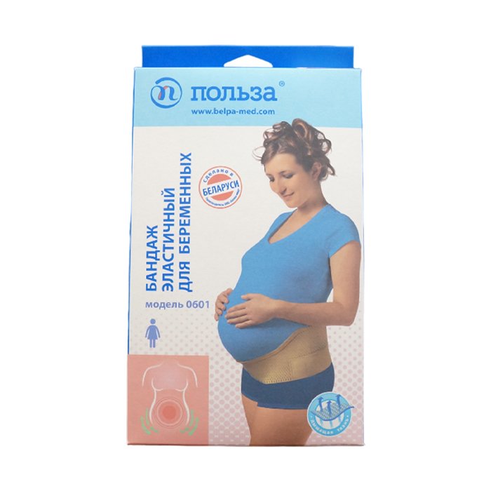 Бандаж эластичный для беременных модель 0601 размер 2 (бежевый)