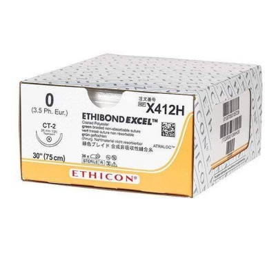 Шовный материал ЭТИБОНД Эксел 0. 90 см. зеленый Кол.-реж. 26 мм х 2. 1/2 Ethicon