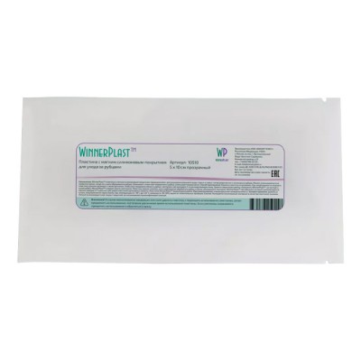 Пластина WinnerPlast 5x10 с мягким силиконовым покрытием прозрачный, 1 шт, WINNER MED