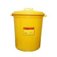 Бак для сбора медицинских отходов кл. Б на 50 литров, с крышкой, жёлтый