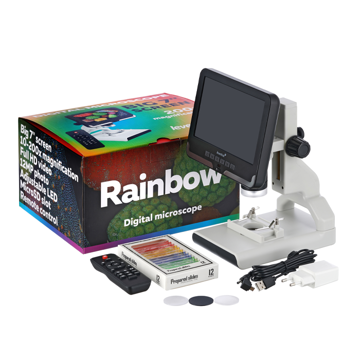 Цифровой микроскоп Levenhuk Rainbow DM700 LCD с наклонным ЖК-дисплеем
