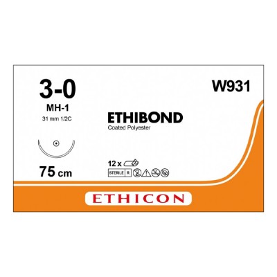 Шовный материал ЭТИБОНД Эксел 3/0. 75 см. зеленый Кол. 31 мм. 1/2 Ethicon