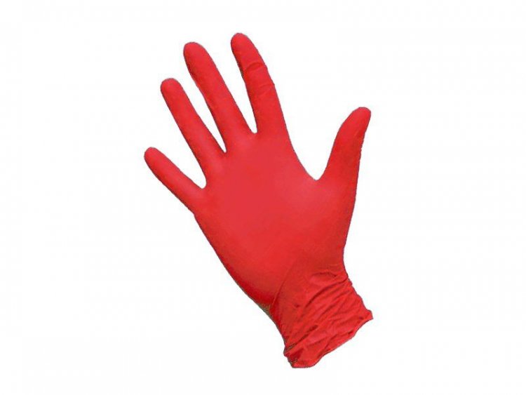 Перчатки нитриловые диагностические (смотровые) нестерильные (неопудренные) NitriMax красные