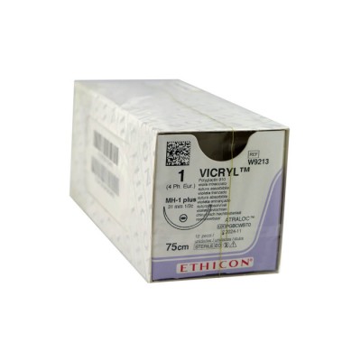 Шовный материал ВИКРИЛ 1 1.5 м. фиолетовый лигатура Ethicon 12 шт в коробке