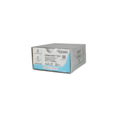 Шовный материал ШЕЛК 0 75 см Кол. 25 м м. 1/2 Ethicon