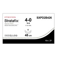 Шовный материал Stratafix Spiral PDO 4/0, двунаправл.24+24см, фиолет. Кол.-реж. 17 мм х 2, 3/8 Ethicon