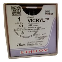 Шовный материал ВИКРИЛ 1. 75 см фиолетовый Кол. масс. 40 мм. 1/2 Ethicon