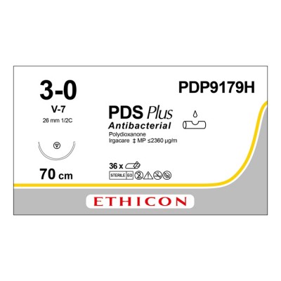 Шовный материал ПДС ПЛЮС 3/0. 70 см. фиолетовый Кол.-реж. 26 мм. 1/2 Ethicon, 36 шт в коробке