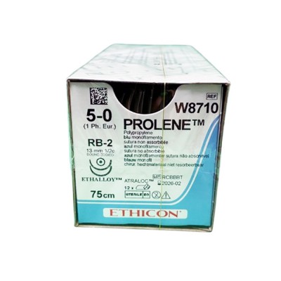 Шовный материал ПРОЛЕН 5/0, 75 см, синий Кол. 13 мм х 2, 1/2 Ethicon, 12 шт. в коробке
