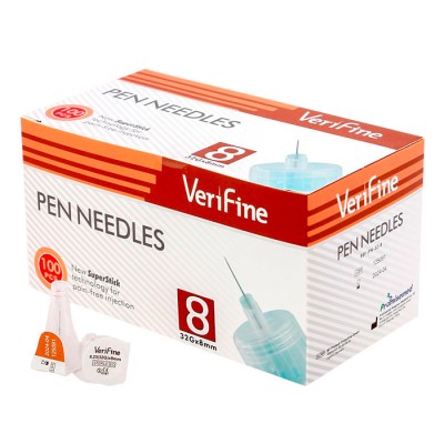 Иглы Verifine 32G (0,23 х 8,0мм) № 100 Иглы Verifine 32G (0,23 х 8,0мм) № 100