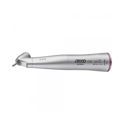 SOCO B4-7 - повышающий угловой наконечник с внутренней подачей воды и фиброоптикой, 1:4,2 SOCO B4-7 - повышающий угловой наконечник с внутренней подачей воды и фиброоптикой, 1:4,2