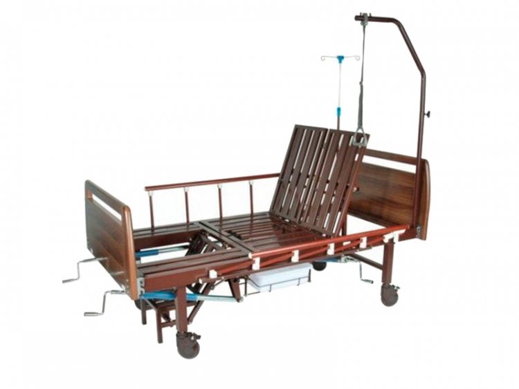 Механическая медицинская кровать с санитарным оснащением DHC FF-2 с функциями "кардио-кресло" и переворачивания пациента
