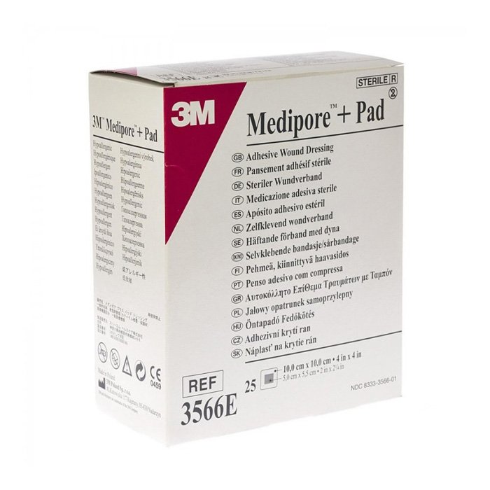Повязка стерильная Medipore + Pad 3566EP 10 см х 10 см 5 шт., 3M