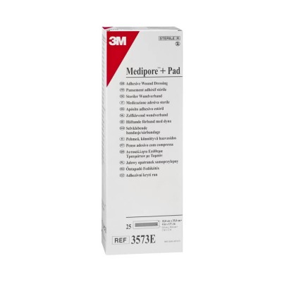 Повязка стерильная Medipore + Pad 3573E 10 см х 35 см 25 шт., 3M