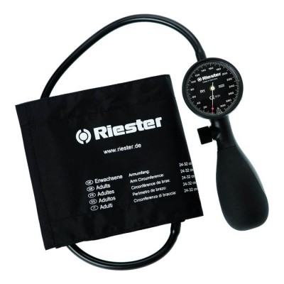 Механический тонометр R1 Shock-proof, R1 черный, 1 шланговый дезинфицирующая, однокомп. манжета увеличенная, без латекса (обхват 32-41 см.), Riester Механический тонометр R1 Shock-proof, R1 черный, 1 шланговый дезинфицирующая, однокомп. манжета увеличенная, без латекса (обхват 32-41 см.), Riester