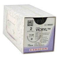 Шовный материал ВИКРИЛ 2 75 см фиолетовый Кол.-реж. масс. 36 мм. 1/2 Ethicon