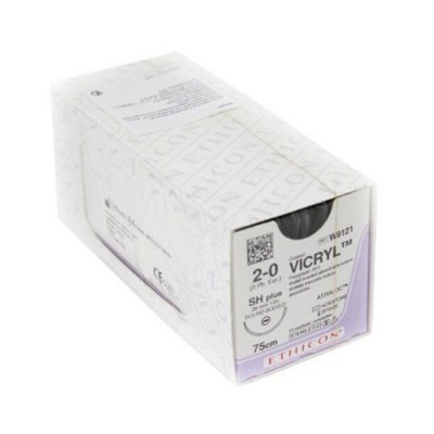 Шовный материал ВИКРИЛ 2/0. 6 х 45 см фиолетовый лигатура Ethicon 36 шт в коробке