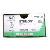 Шовный материал ЭТИЛОН 6/0. 45 см. черный Прайм реж. 16 мм. 3/8 Ethicon