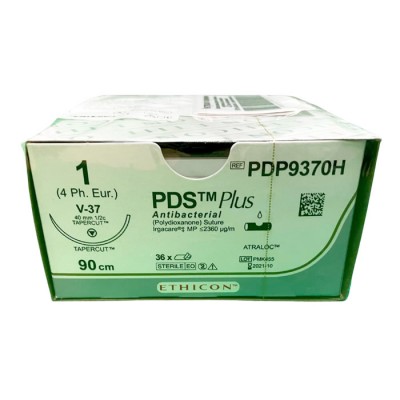 Шовный материал ПДС ПЛЮС 1. 90 см. фиолетовый Кол.-реж. 40 мм. 1/2 Ethicon, 36 шт в коробке