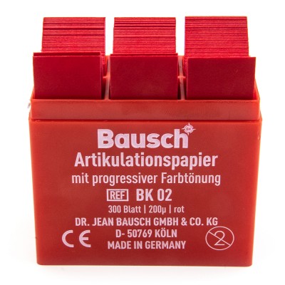 BK 02 бумага артикуляционная Bausch 300 листов, красная 200 мкм