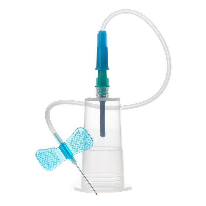 Игла-бабочка с защитным механизмом от укола Lind-Vac 23G x 3/4'' x 7 ...