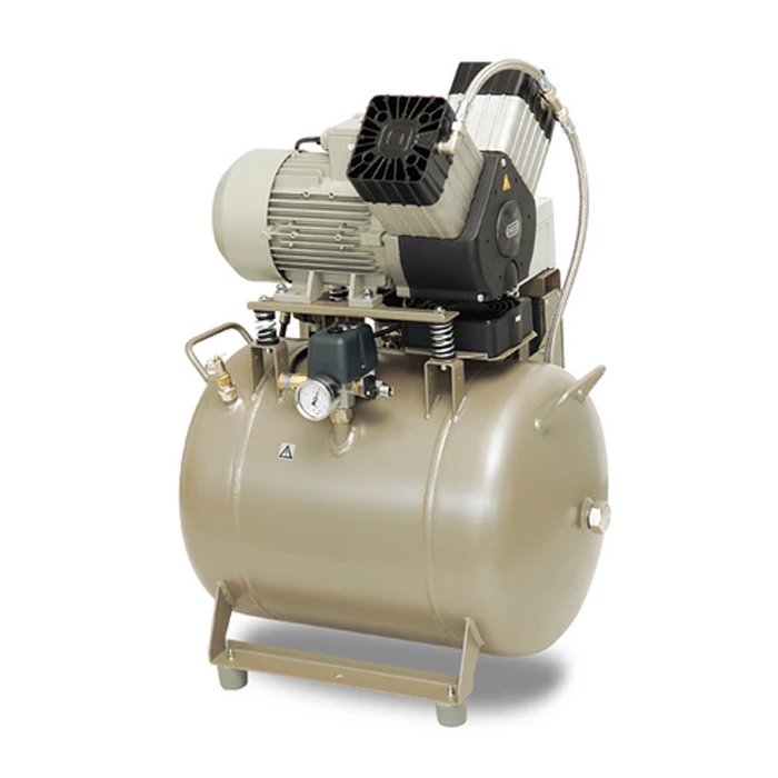 EKOM DK50 2V/50/M - безмасляный компрессор для 2-x стоматологических установок