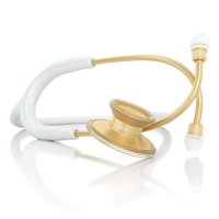 Облегченный стетоскоп Acoustica Deluxe (белый/желтое золото), MDF
