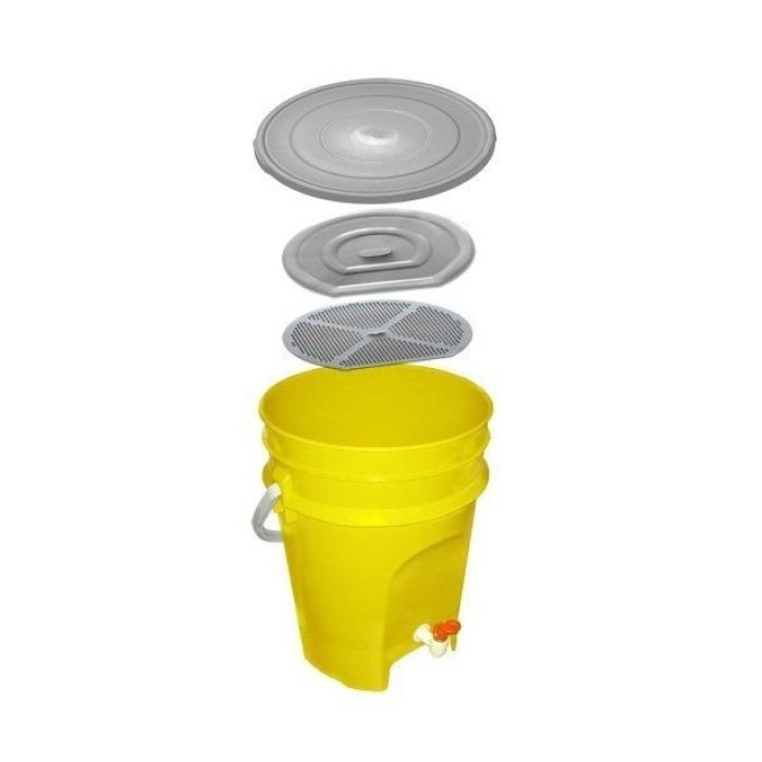 Емкость-контейнер с краном "Контейнер-дезинфектор"- ЭМ-контейнер, 15л (желтый)