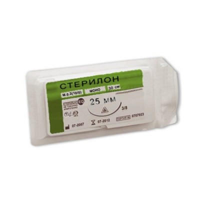 Шовный материал Стерилон М 3,5 (USP 0), игла обратно-режущая, 1/2, 40 мм Шовный материал Стерилон М 3,5 (USP 0), игла обратно-режущая, 1/2, 40 мм
