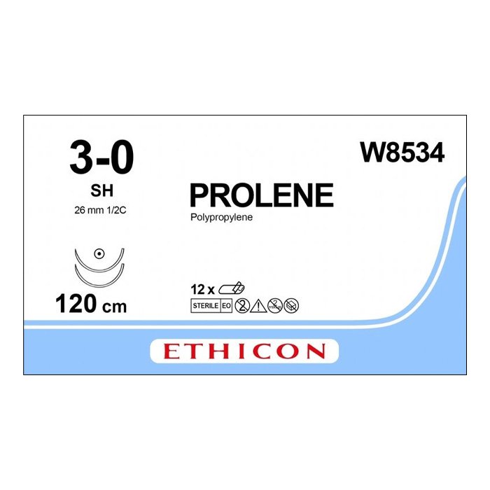 Шовный материал ПРОЛЕН 3/0, 120 см, синий Кол. 26 мм х 2, 1/2 Ethicon