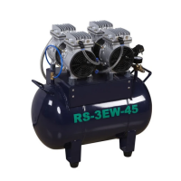 RS-3 EW-45 - безмасляный компрессор для двух стоматологических установок, без осушителя, с ресивером 45 л, 140 л/мин