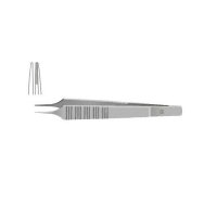 Пинцет микрохирургический, 150 мм, плоская ручка, рабочая часть 1,0 мм, прямой, с насечкой ПТО Медтехника