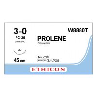 Шовный материал ПРОЛЕН 3/0, 45 см, синий PC-25 Прайм реж. 26 мм, 3/8 Ethicon